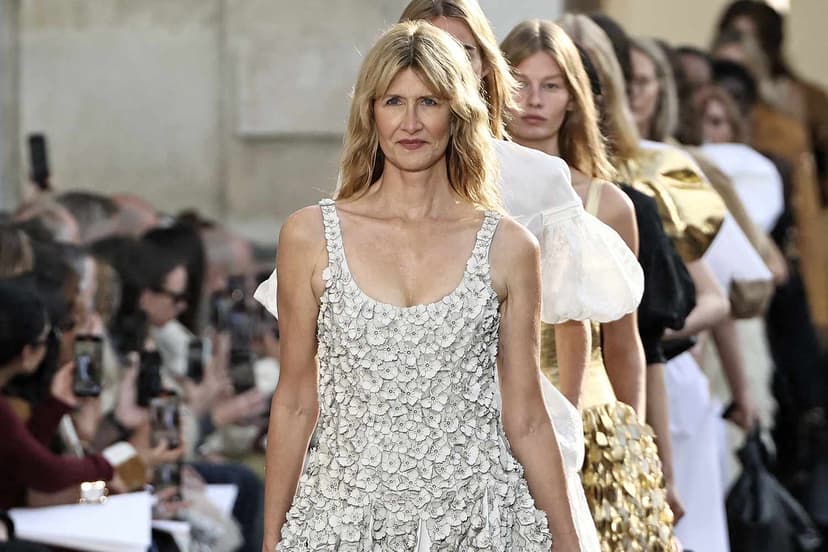 Veteran Actress Laura Dern Makes Runway Debut at Paris Fashion Week