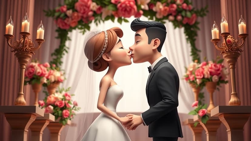 Couple's First Kiss at Altar Sparks Joyous Celebration