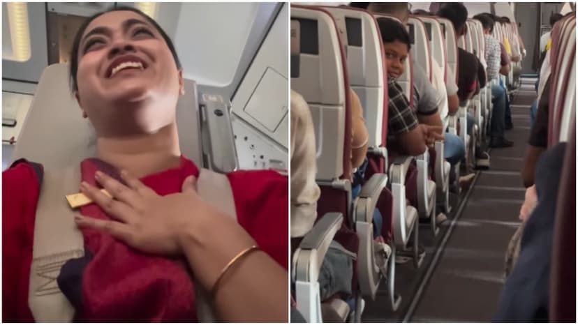 Tired Air India Hostess Finds Joy in Impromptu Game with Smiling Child