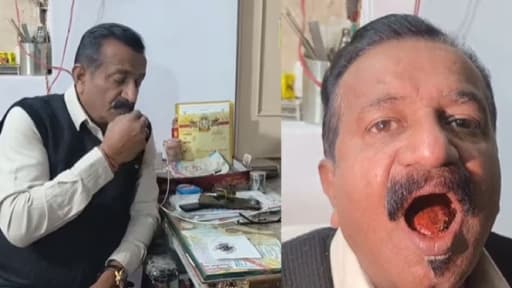 Man Holds 150 Pins in Mouth for 45 Years!