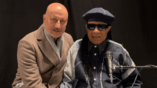Anupam Kher Meets Music Legend Stevie Wonder Backstage