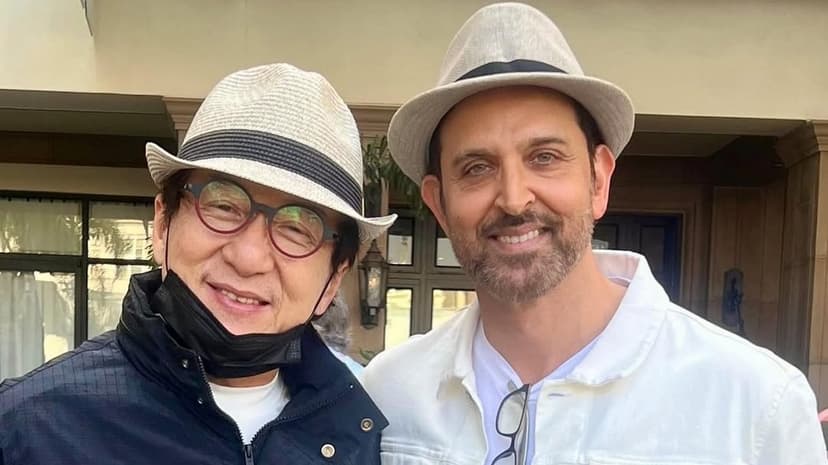 Bollywood Star Hrithik Roshan Shares Playful Snap with Martial Arts Icon Jackie Chan