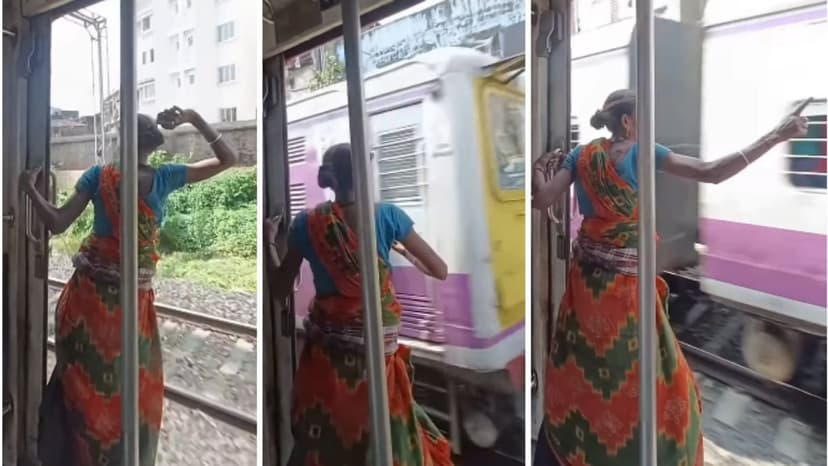 Intoxicated Woman Throws Brick at Moving Train in Kolkata