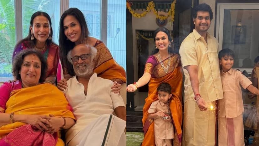 Rajinikanth Celebrates Diwali with Family, Connects with Fans