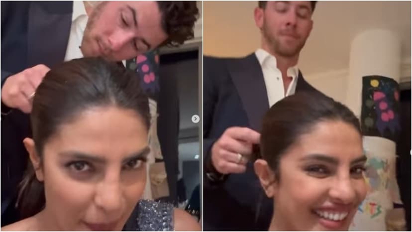 Priyanka Chopra and Nick Jonas Share Playful Moment at Charity Gala