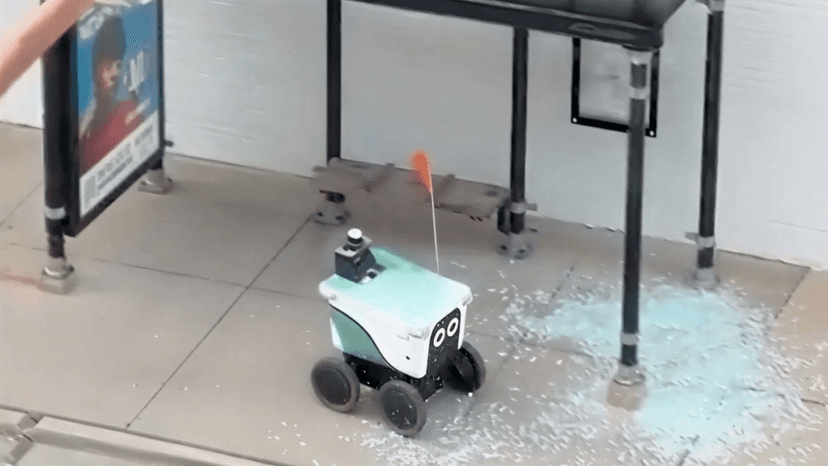 Robot Smashes Through Glass in Chicago