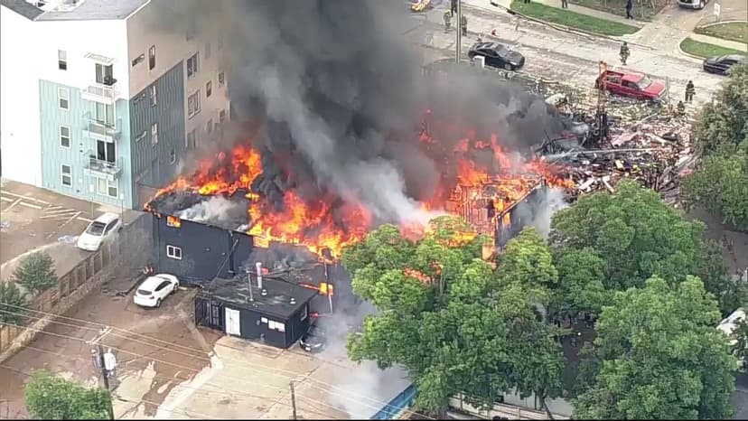 Explosion Rocks Dallas; Apartment Building Engulfed in Flames