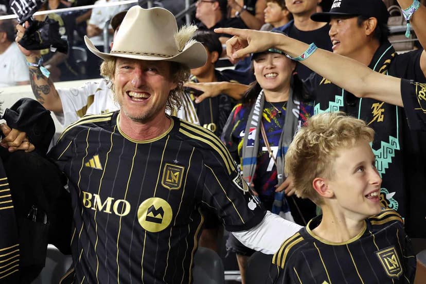 Owen Wilson Cheers on LAFC with Sons Finn and Ford