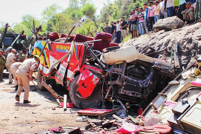 Bus Plunges 100 Feet in Himalayan Tragedy