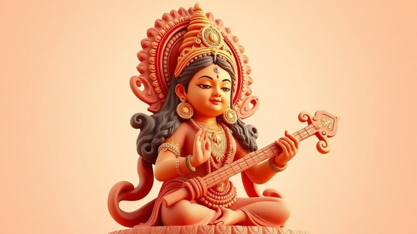Eco-Friendly Saraswati Idol Highlights Pune's Upcoming Sharadotsav Festival