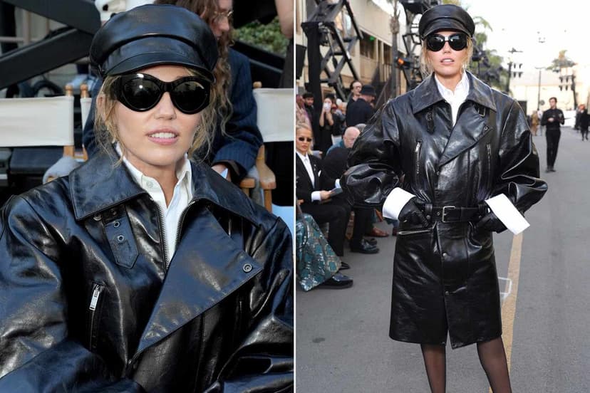 Cyrus Shines in Oversized Leather Jacket at Vogue World: Hollywood