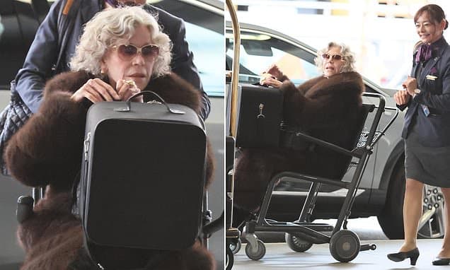 Jane Fonda Spotted in Wheelchair at LAX