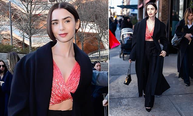Lily Collins Shines at Calvin Klein NY Fashion Show