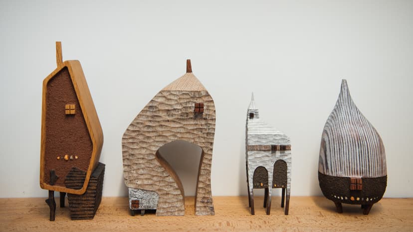 Architect Crafts Miniature Worlds from Wood Scraps