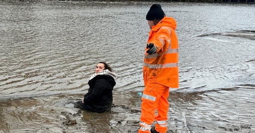 Mum Rescued From Whitby Mud After Daughter Sinks