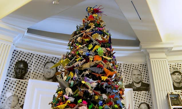 Dinosaur Extinction Inspires NYC's Origami Holiday Tree