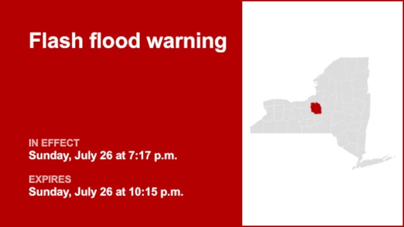 Onondaga County Drenched: Flash Flood Warning Issued
