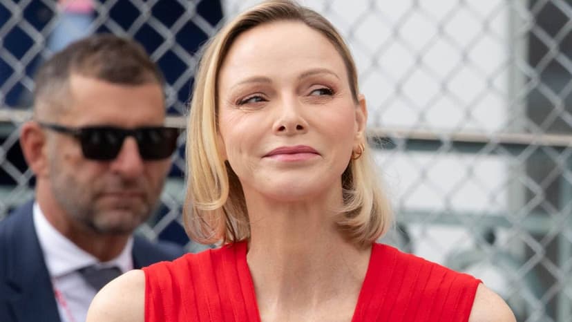 Princess Charlene Dazzles in Red at Monaco F1