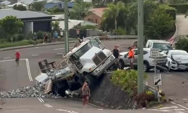Runaway Truck Sparks Suburban Carnage