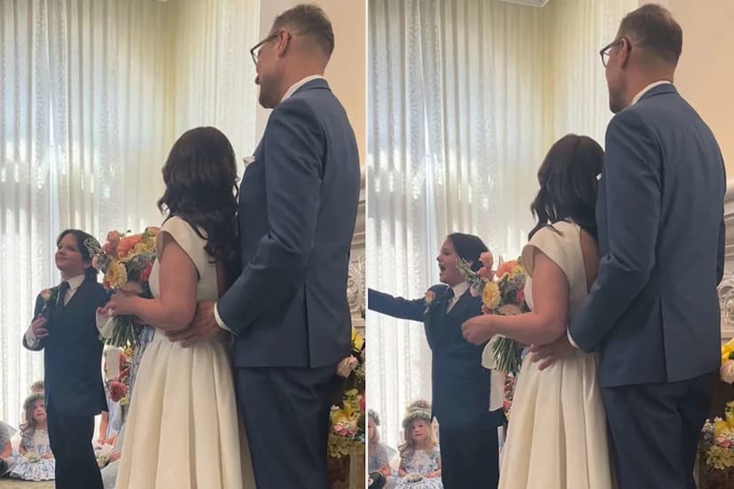 Son Serenades Mom's Wedding With Surprise Impromptu Performance