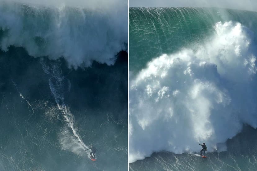 Surfer Escapes Nazaré's Giant Waves After Near-Drowning