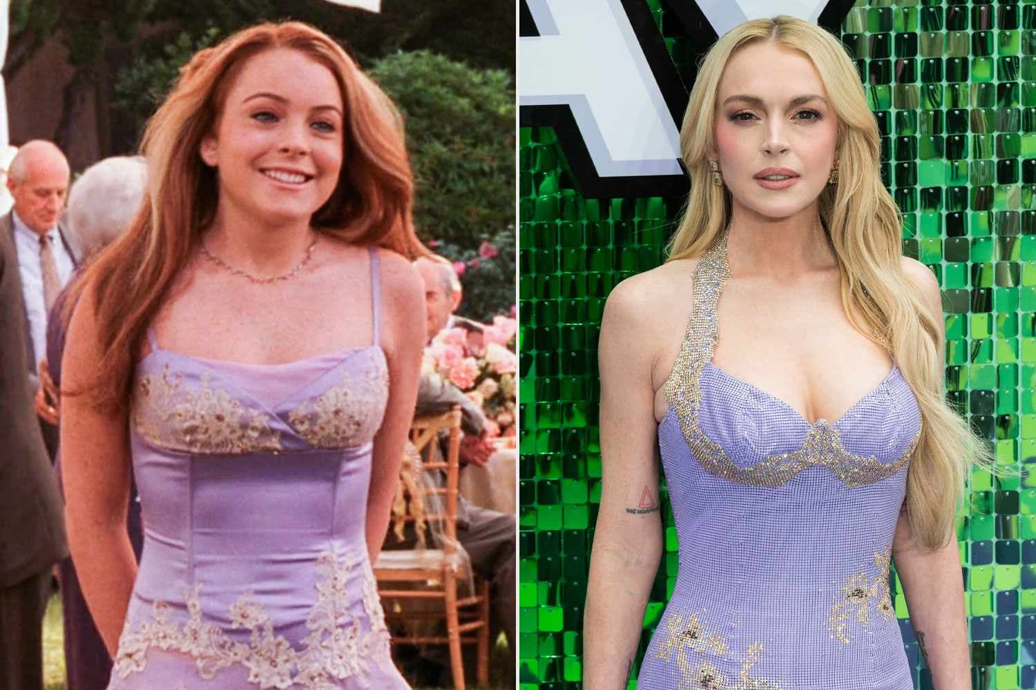 Lohan Dazzles in Bejeweled Gown Honoring 'Freaky Friday' Role