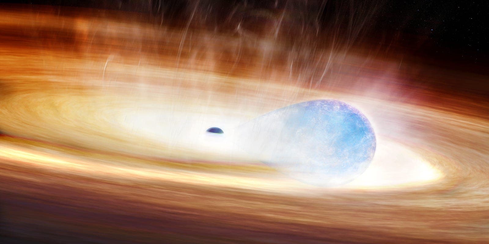 Dying Star's Desperate Attempt to Swallow Black Hole Ends in Spectacular Explosion