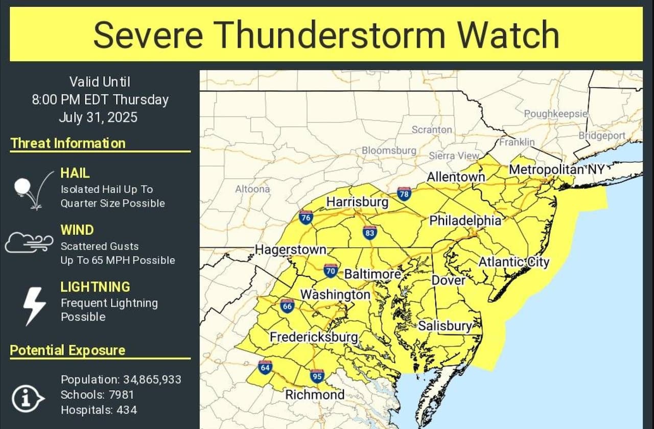 New Jersey Braces for Severe Thunderstorms with Potential for Damaging Winds and Flooding
