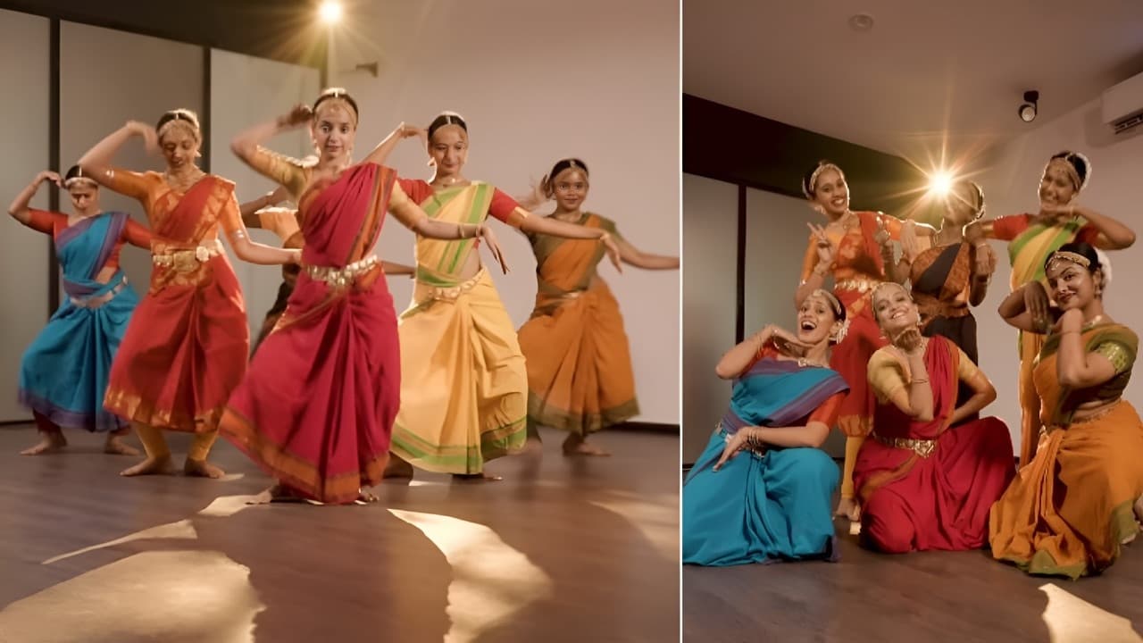 Bharatanatyam Dancers Fuse Elegance with Viral Marathi Song
