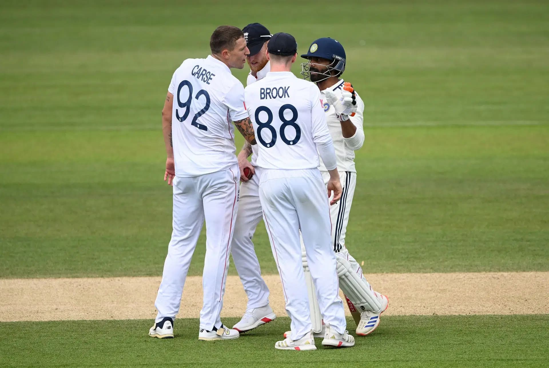 Tempers Flare as India's Jadeja and England's Carse Collide on Pitch