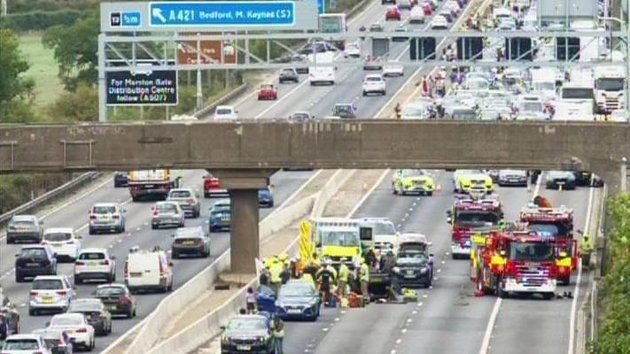 Bedfordshire M1 Closed After Major Crash, M25 Also Shut