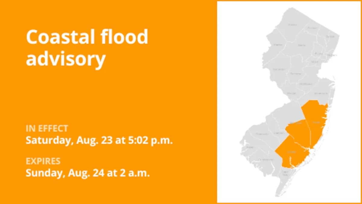 Coastal Flood Advisory Issued for New Jersey Counties