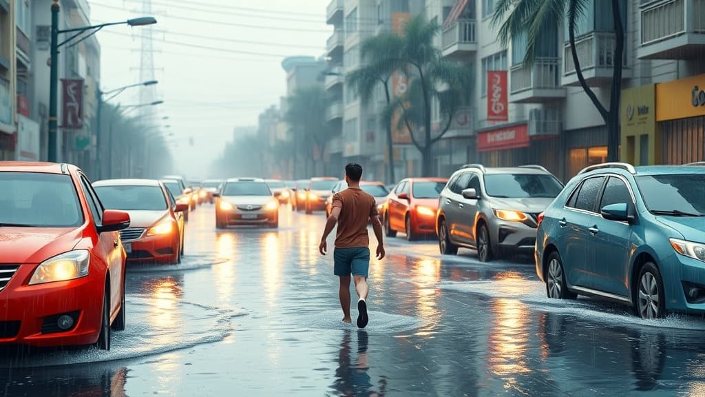 Hyderabad Commuters Stranded in Serpentine Traffic Jams After Heavy Downpour