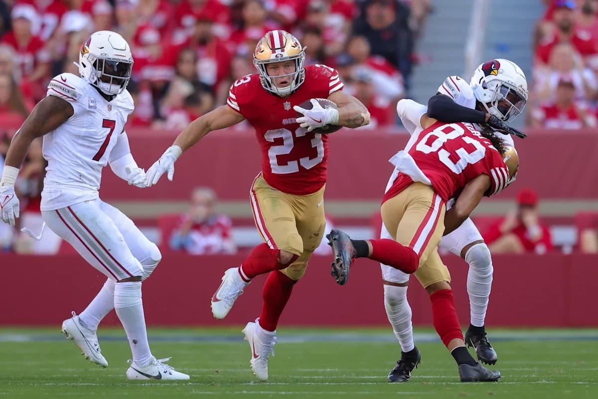 49ers' McCaffrey Terrorizes Cardinals, Earns Top 100 Spot Despite Missed Games