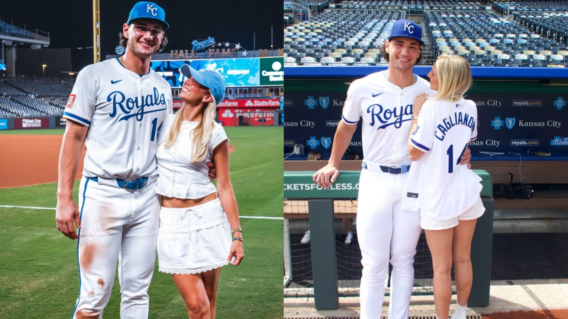 Royals Rookie Caglianone Sidelined by Hamstring Strain, Fiancee Cheers on Rehab
