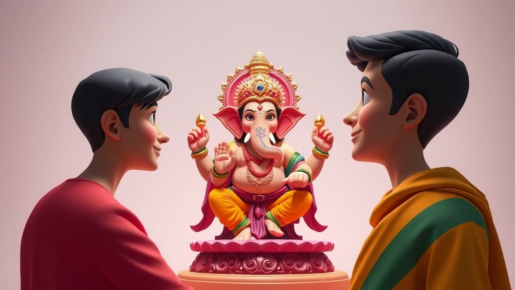 Sculptor Crafts Unique Ganpati Idol from Seven Soils
