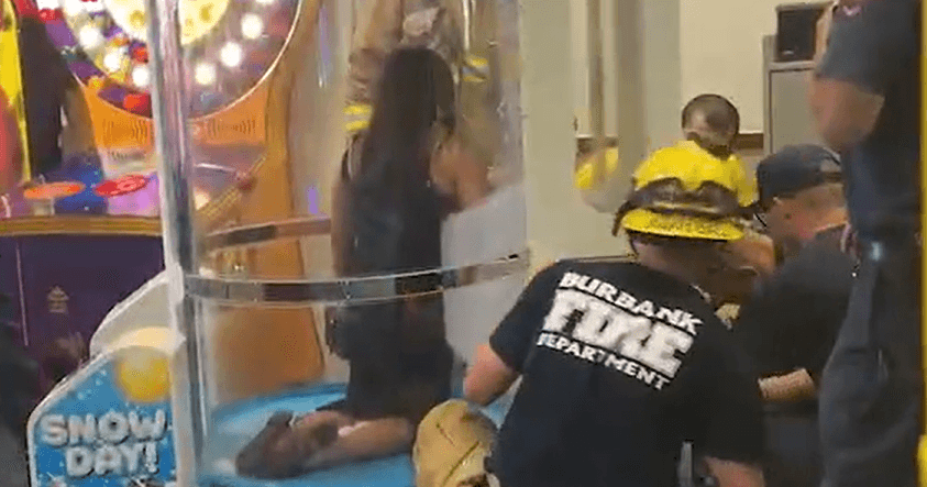 Firefighters Rescue Woman Stuck in Chuck E. Cheese Game