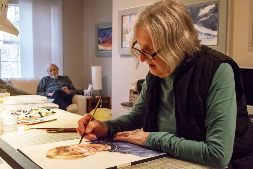 90-Year-Old Artist Paints Caregivers as Thank You