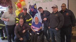 Hunky Firefighters Grant 99-Year-Old's Birthday Wish