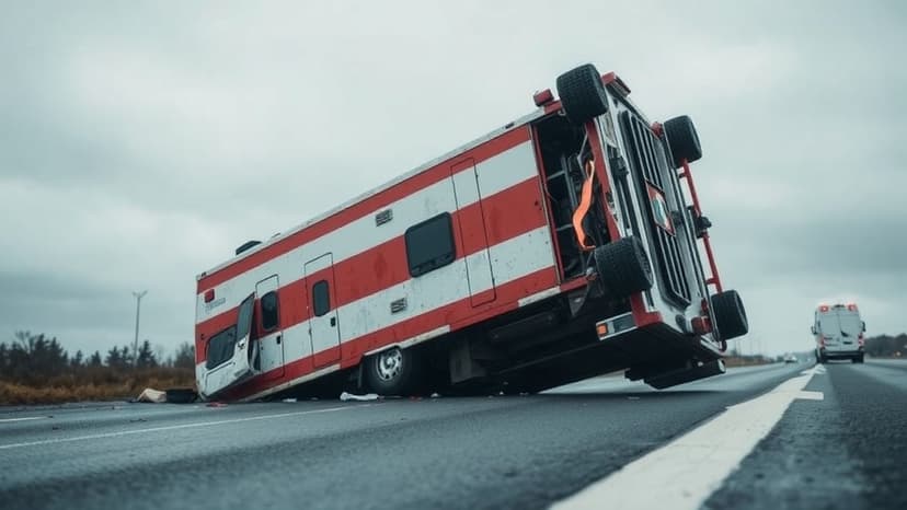 Ambulance Overturned in Major A13 Crash