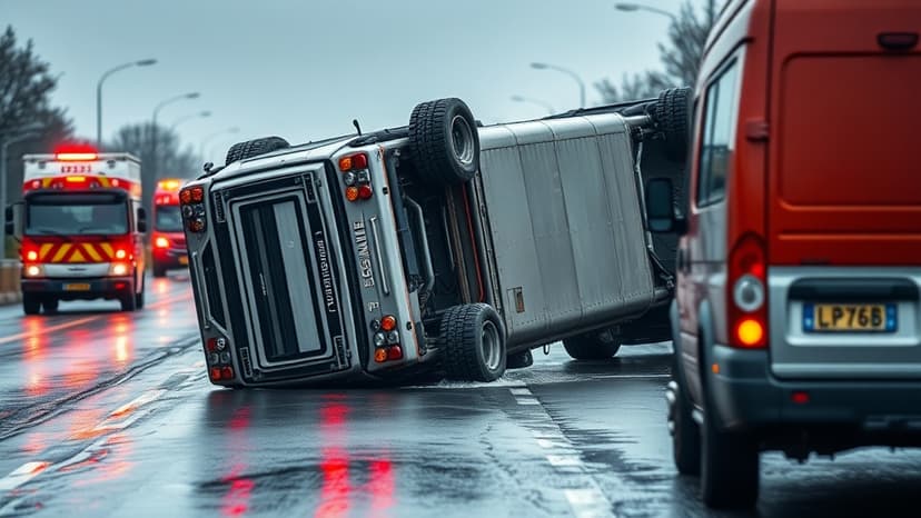 A14 Chaos: Overturned Vehicle Snarls Traffic