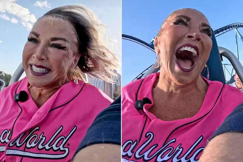 Abby Lee Miller's Wig Takes Flight on Roller Coaster