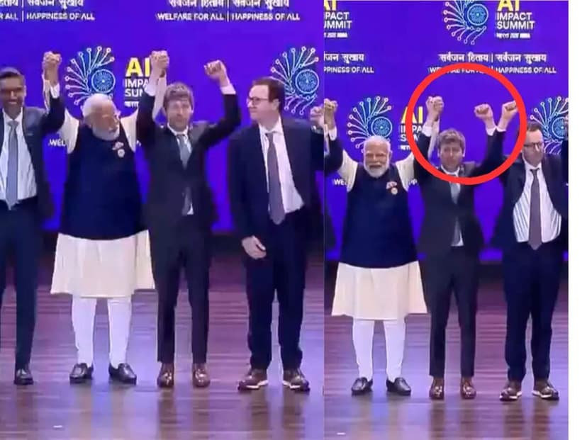 AI Rivals' Awkward Photo Op with PM Modi