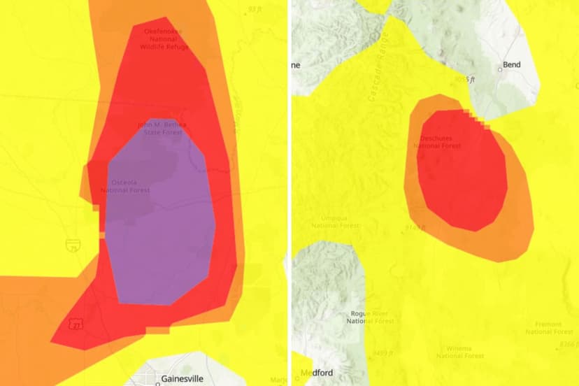 Florida, Georgia, Oregon Air Quality Alert
