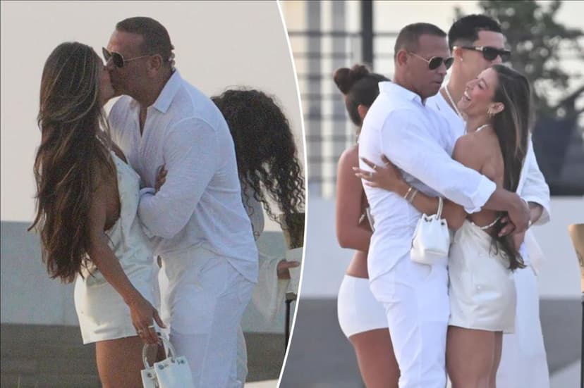 A-Rod Kisses Mystery Brunette in Hamptons