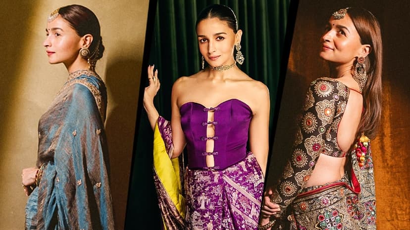 Alia Bhatt Stuns in Three Unique Saree Ensembles
