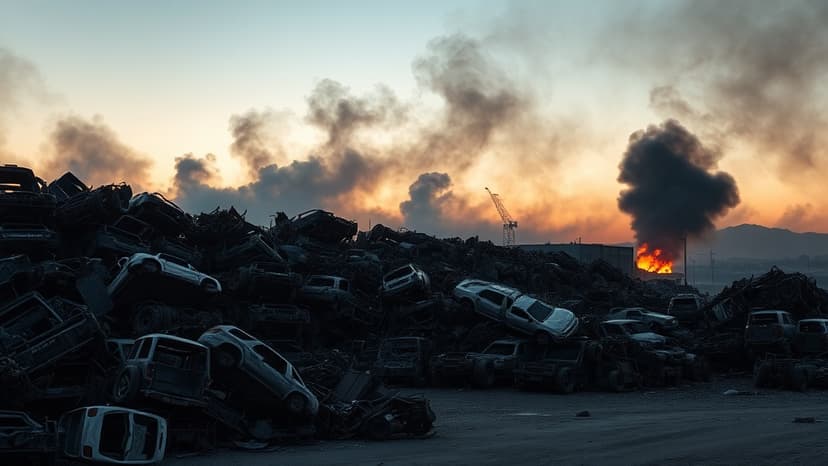 Scrapyard Fire Erupts Again Near Homes