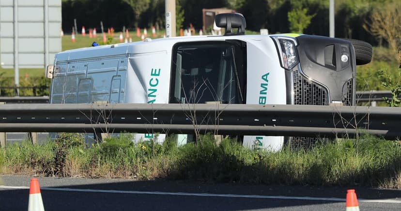 Ambulance Crashes: 4 Hurt in Multi-Vehicle Collision