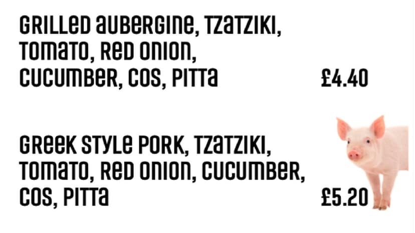 Animal Pics on Menus Boost Vegetarian Orders