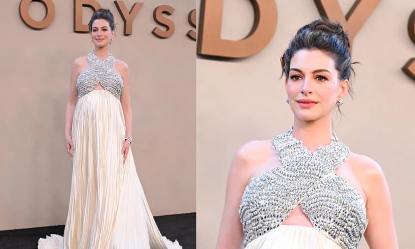 Anne Hathaway Dazzles in Crystal Bodice Gown